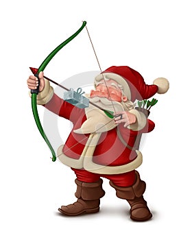 Santa Claus archer - White background