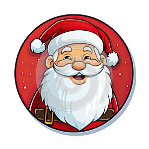 Santa Claus as a sticker with a white background. Generative AI