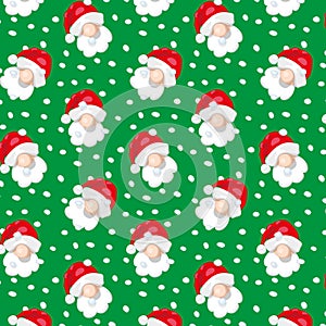 Santa Claus, background with seamless pattern, vector illustration
