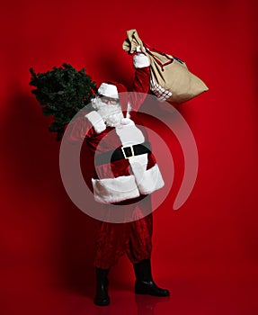 Santa Claus with a bag full of presents