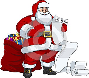 Santa Claus with a bag of gifts