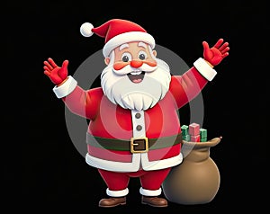 Santa Claus With A Bag With Presents