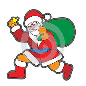 Santa Claus with a bell clip art