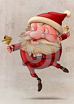 Santa Claus and the bell's dancing