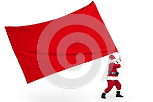 Santa Claus with big red flag