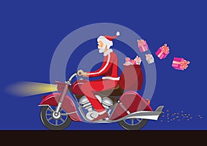 Santa claus on bike