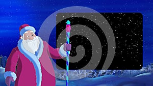Santa Claus Blowing Wind with Alpha Channel Frame