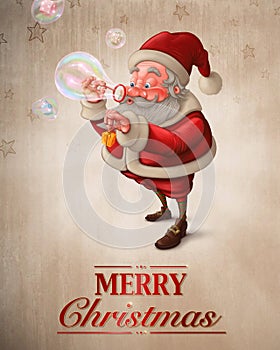 Santa Claus and the bubbles soap Greeting card