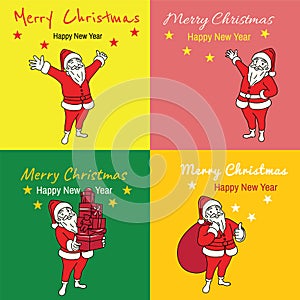 Santa Claus card set happy new year season