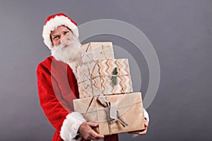 Santa Claus Carries A Lot Of Gifts