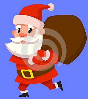 Santa Claus carrying bag of gifts