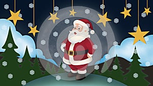 Santa Claus carrying big bag, Portrait of Santa Claus, sack full of presents, Merry Christmas