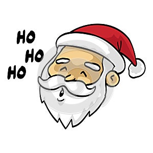 Santa Claus Cartoon Character Design Head Christmas Illustration Vector