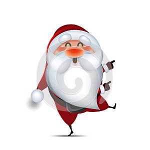 Santa Claus cartoon in front of the white background Christmas elements for artwork banner Artwork greeting gift box holiday backg