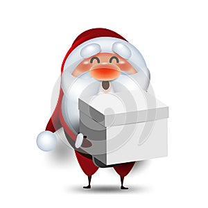 Santa Claus cartoon in front of the white background Christmas elements for artwork banner greeting gift box holiday background ca