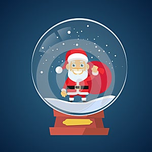 Santa Claus Cartoon Wish Glass Ball Christmas