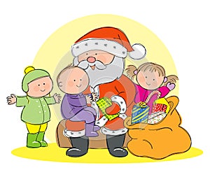 Santa Claus with children