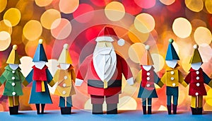 Santa Claus and Children, Christmas tinkering concept, ai generated