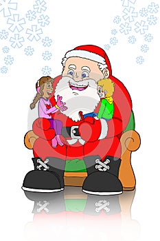 Santa claus and childrens- chating