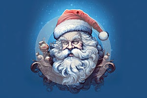 santa claus christmas art Merry Christmas Illustration Design for Greeting Card Poster or Promo Banner with Happy New Year Xmas