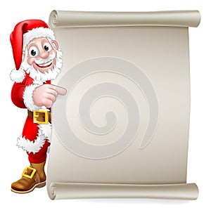 Santa Claus Christmas Cartoon Peeking Background photo
