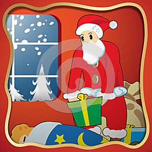 Santa claus in Christmas Day vector image for holiday content