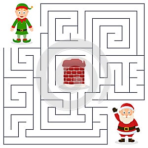 Santa Claus & Christmas Elf Maze for Kids photo