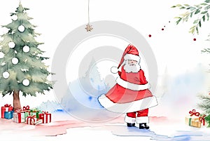 Santa Claus with christmas gifts. Generative Ai