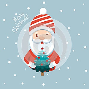 Santa Claus. Christmas Greeting Card. Vector illustration