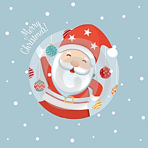 Santa Claus. Christmas Greeting Card. Vector illustration