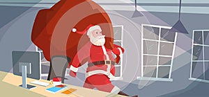 Santa Claus Christmas Holiday Big Present Bag Gift Coming To Home