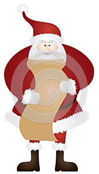 Santa Claus with Christmas List Illustration