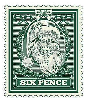 Santa Claus Christmas Postage Letter Post Stamp