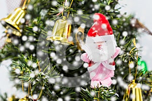 Santa claus on christmas tree, this is season greeting