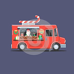 Santa Claus in Christmas truck