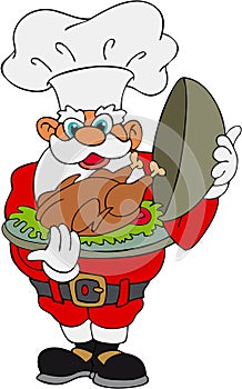 Santa Claus with Christmas Turkey