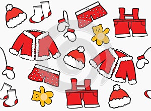 Santa Claus clothes seamless pattern