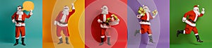 Santa Claus on color background