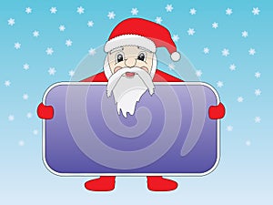 Santa Claus with congratulation card