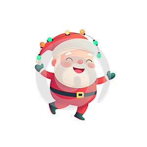 santa claus 3d rendered illustration on white background photo