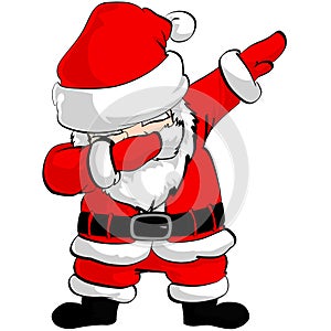 Santa Claus dancing Hipster Stil dub dab, dance dabbing illustration.