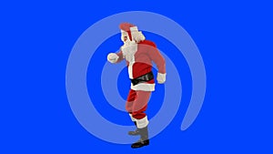 Santa Claus Dancing isolated, Dance 4, Blue Screen Chromakey