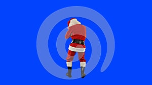 Santa Claus Dancing isolated, Dance 6, Blue Screen Chromakey