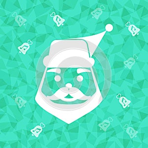 Santa claus on dazzled triangle background