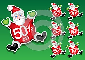 Santa Claus Discount Sale Stickers