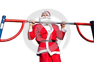Santa Claus doing fitness