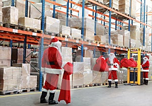 Santa claus doing wholesale shopping