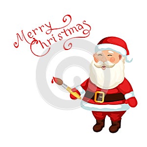 Santa Claus draw a holiday congratulation