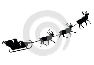 Santa Claus driving in a sledge