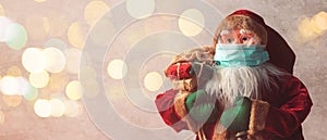 Santa Claus dummy toy with protective face mask for Covid-19 pandemics